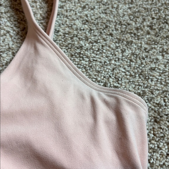 Lululemon Cropped Yoga Tank Light Coral / Salmon Pink Built In Bra | fitness | - Picture 5 of 7